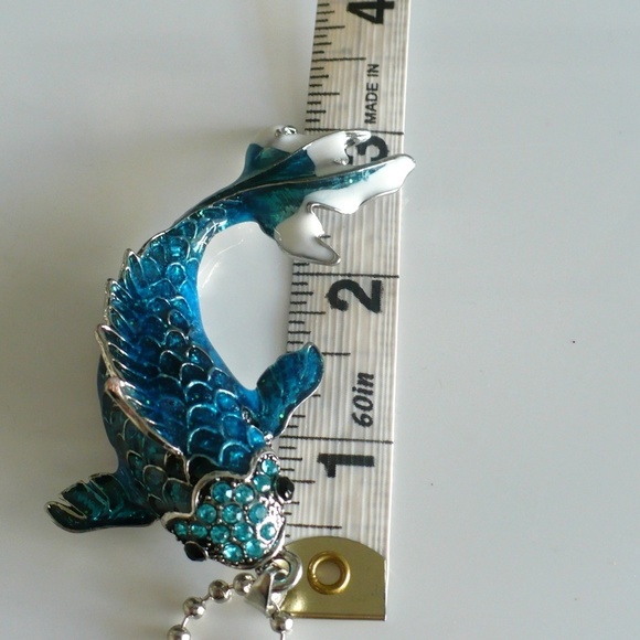 ❤️ Blue-Silver Fish Purse, Car Mirror Charm 5 Star - Picture 6 of 8